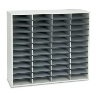 Fellowes® Literature Organizer, 48 Letter Compartments, Dove Gray