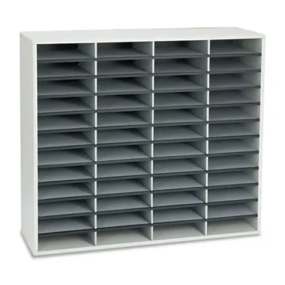 Fellowes® Literature Organizer, 48 Letter Compartments, Dove Gray