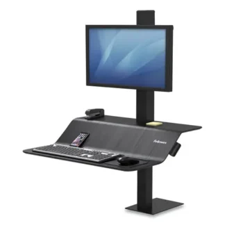 Fellowes® Lotus VE Sit-Stand Workstation, Black, 29"W x 28.5"D x 27.5"-42.5"H