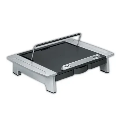 Fellowes® Office Suites Monitor Riser Plus, Black/Silver, Supports 80 lbs