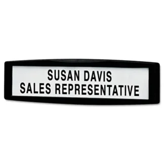 Fellowes® Plastic Partition Additions Nameplate, Fabric Panel Mount, Dark Graphite