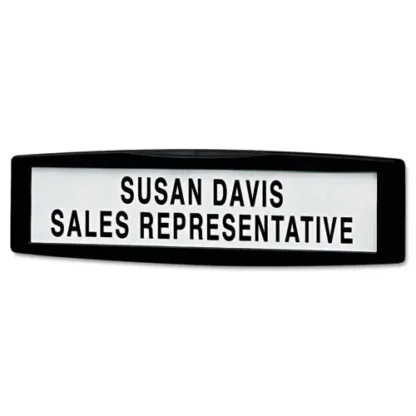 Fellowes® Plastic Partition Additions Nameplate, Fabric Panel Mount, Dark Graphite