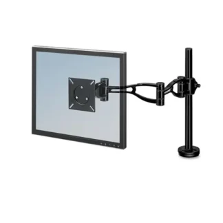 Fellowes® Professional Series Depth Adjustable Monitor Arm, 360° Rotation, 37° Tilt, 360° Pan, Black, Supports 24 lb