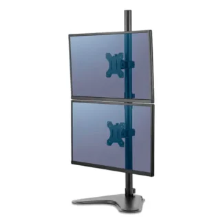 Fellowes® Professional Series Freestanding Dual Stacking Monitor Arm, Black, Supports Monitors Up to 32" and 17 lb