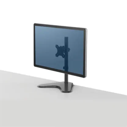 Fellowes® Professional Series Single Freestanding Monitor Arm, Black, Supports Monitors up to 32" and 17 lb