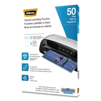 Fellowes® Thermal Laminating Pouches, 3 mil, 9" x 11.5", Matte Clear, 50/Pack