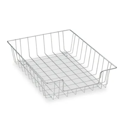 Fellowes® Wire Desk Tray Organizer, Silver, Letter Size, 1 Section, 10" x 14.13" x 3"