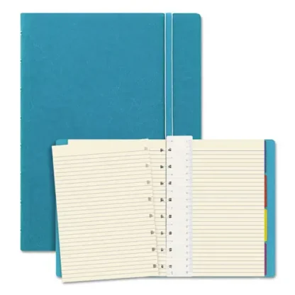 Filofax® Notebook, 1-Subject, Medium/College Rule, Aqua Cover, 8.25" x 5.81", 112 Sheets