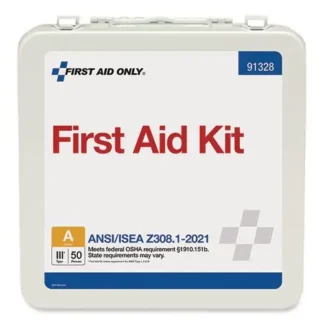 First Aid Only™ ANSI 2021 Type III First Aid Kit, 50 Person, 184 Pieces, Metal Case