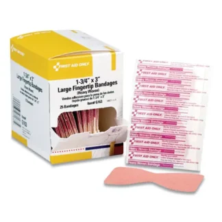 First Aid Only™ Heavy Woven Adhesive Bandages, Fingertip, 1.75 x 3, 25/Box