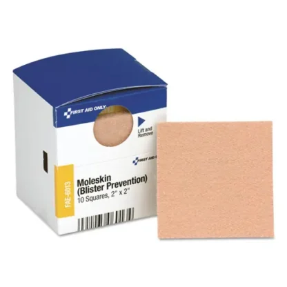First Aid Only™ SmartCompliance Moleskin/Blister Protection, 2" Squares, 10/Box