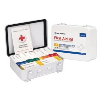 First Aid Only™ Unitized ANSI Compliant Class A Type III First Aid Kit, 84 Pieces, Metal Case, Serves 25 People