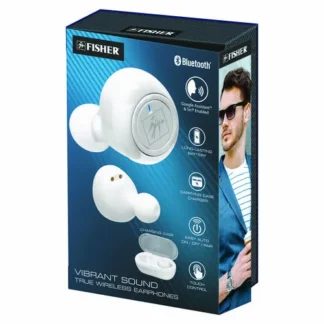 FISHER® Vibrant Sound True Wireless Earphones, White