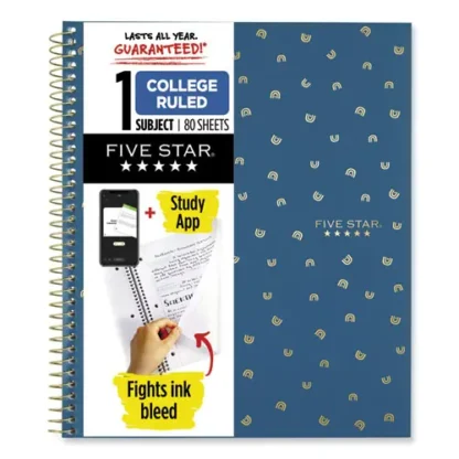 Five Star® Style Wirebound Notebook, 1-Subject, College Ruled, Assorted Cover Colors, 80 Sheets, 11" x 8.5"