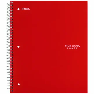 Five Star® Wirebound Notebook, 1-Subject, Wide/Legal Rule, 100 Sheets, 10.5" x 9.18", Randomly Assorted Colors