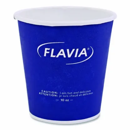 FLAVIA® Hot Beverage Paper Cup, 10 oz, Blue, 100/Sleeve, 10 Sleeves/Carton