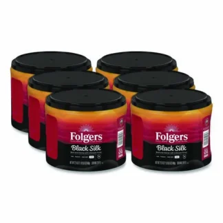 Folgers® Black Silk Ground Coffee, 22.6 oz Canister, 6/Carton