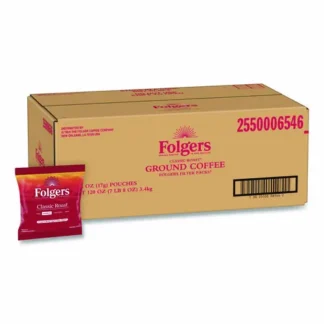 Folgers® Classic Roast Ground Coffee Filter Pack, Regular, 0.6 oz, 200/Carton