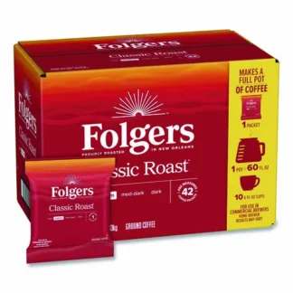 Folgers® Classic Roast Ground Coffee Fraction Pack, 1.2 oz Packets, 42/Carton