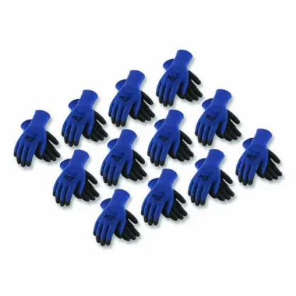 G-Tek® GP Nitrile-Coated Nylon Gloves, Large, Blue/Black, 12 Pairs