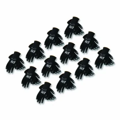 G-Tek® GP Polyurethane-Coated Nylon Gloves, Medium, Black, 12 Pairs