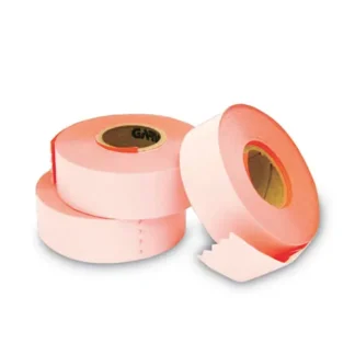 Garvey® Two-Line Pricemarker Labels, Fluorescent Red, 3 Rolls/Box