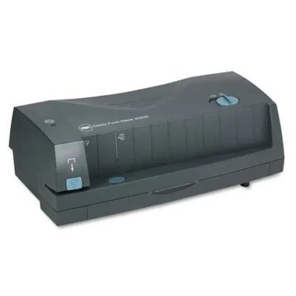 GBC® 24-Sheet 3230ST Electric Two- to Three-Hole Adjustable Punch/Stapler, 9/32" Holes, Gray