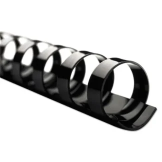 GBC® CombBind Standard Spines, 1/2" Diameter, 90 Sheet Capacity, Black, 100/Box