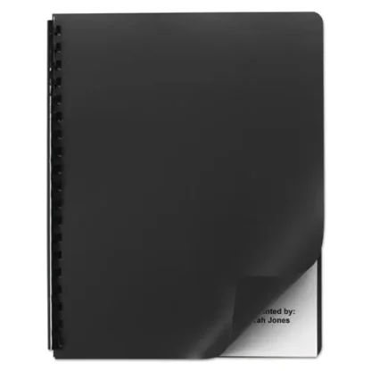 GBC® Opaque Plastic Presentation Covers for Binding Systems, Black, 11.25 x 8.75, Unpunched, 25/Pack