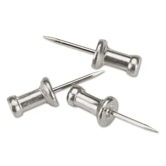 GEM® Aluminum Head Push Pins, Silver, 100/Box