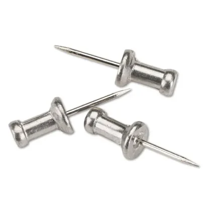 GEM® Aluminum Head Push Pins, Silver, 100/Box