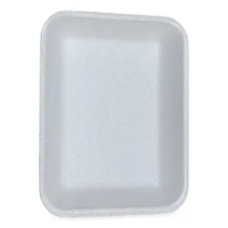 GEN Meat Trays, #3P, 8.7 x 6.6 x 1.1, White, Foam, 400/Carton