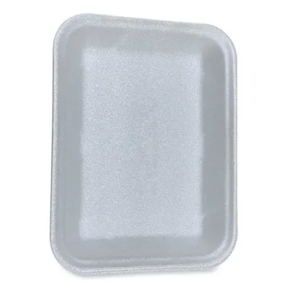 GEN Meat Trays, #4D, 9.47 x 7.12 x 1.32, White, Foam, 500/Carton
