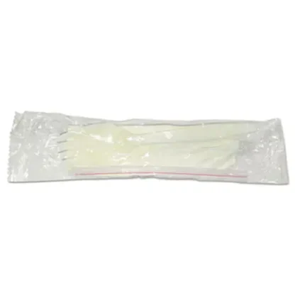 GEN Wrapped Cutlery Kit Spork/Straw/Napkin, 5.25" White