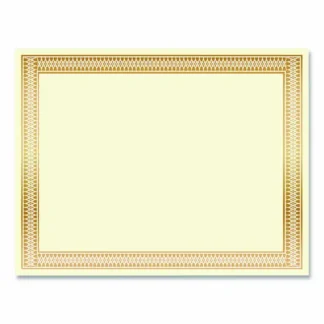 Geographics® Award Certificates, 8.5 x 11, Ivory with Traditional Gold Border, 100/Pack
