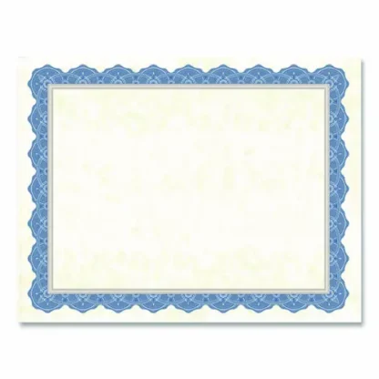 Geographics® Award Certificates, Natural with Braided Blue/Silver Border, 15/Pack