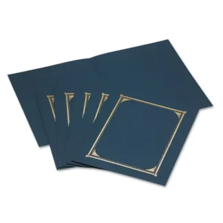 Geographics® Certificate/Document Cover, 12.5 x 9.75, Navy Blue, 6/Pack