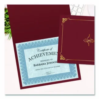 Geographics® Certificate/Document Cover, 8.75 x 11.25, Red, 5/Pack