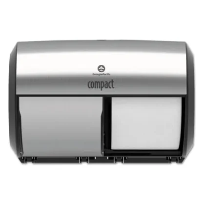 Georgia Pacific® Professional Compact Coreless Side-by-Side 2-Roll Dispenser, Stainless Steel