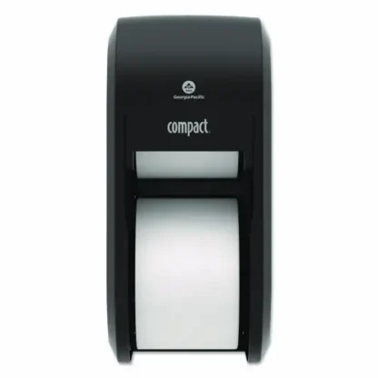 Georgia Pacific® Professional Compact Vertical 2-Roll Coreless Tissue Dispenser, Black