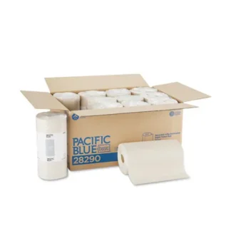 Georgia Pacific® Professional Pacific Blue Basic Jumbo Perforated Kitchen Roll Paper Towels, 2-Ply, 11" x 8.8", Brown, 250 Towels per Roll, 12 Rolls per Carton