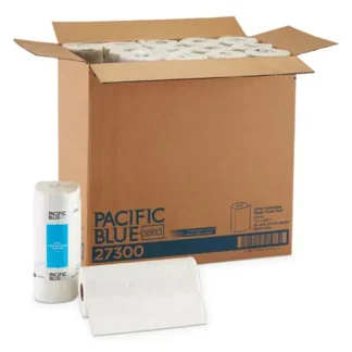 Georgia Pacific® Professional Pacific Blue Select Two-Ply Perforated Paper Kitchen Roll Towels, 2-Ply, 11" x 8.8", White, 100 Sheets/Roll, 30 Rolls/Carton