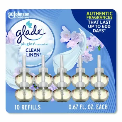 Glade® Plugins Scented Oil Refill, Clean Linen, 0.67 oz, 10/Pack
