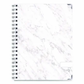 Global Printed Products Marble Weekly/Monthly Planner, 14-Month, 11 x 8.5, White/Gray/Silver Cover, Nov 2024 to Dec 2025
