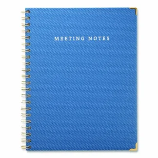 Global Printed Products Meeting Notes Book, Space for Up to 159 Meetings, Blue/Gold Cover, 80 Sheets, 11 x 8.5 inches