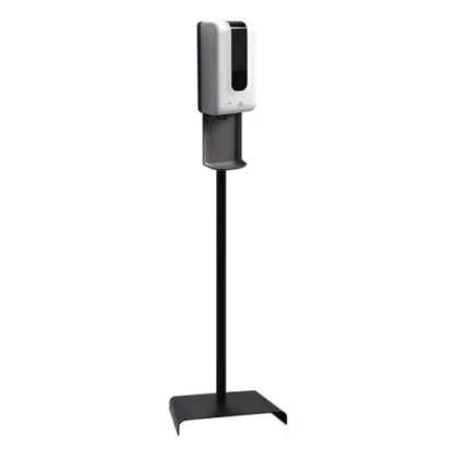 GN1 Automatic Hand Sanitizer Dispenser with Floor Stand and Tray, 1,200 mL, White/Gray