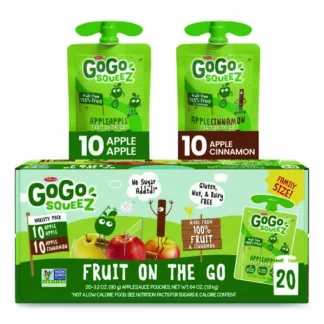 GoGo Squeez® Fruit on the Go - Apple & Apple Cinnamon Variety Pack, 3.2 oz Pouches, 20 Pack