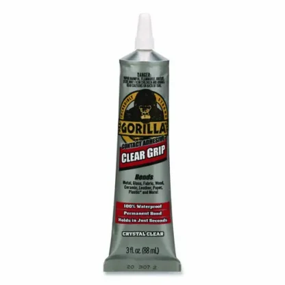 Gorilla® Clear Grip Contact Adhesive, 3 oz Tube, Dries Clear