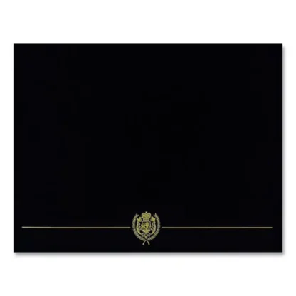 Great Papers!® Classic Crest Certificate Covers, Black, 5/Pack