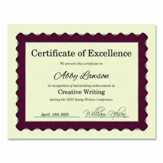 Great Papers!® Metallic Border Certificates